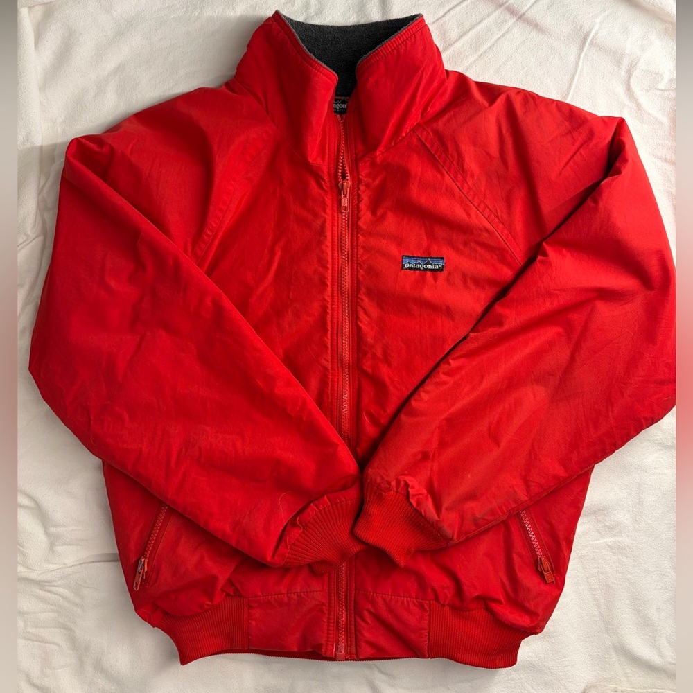 Patagonia 80s Vintage Red Synchilla Fleece Lined Bomber